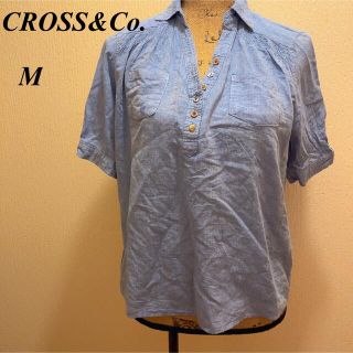 ジーナシス(JEANASIS)の美品★CROSS&CO.★ブルーデニムブラウス★シャツ★M(シャツ/ブラウス(半袖/袖なし))