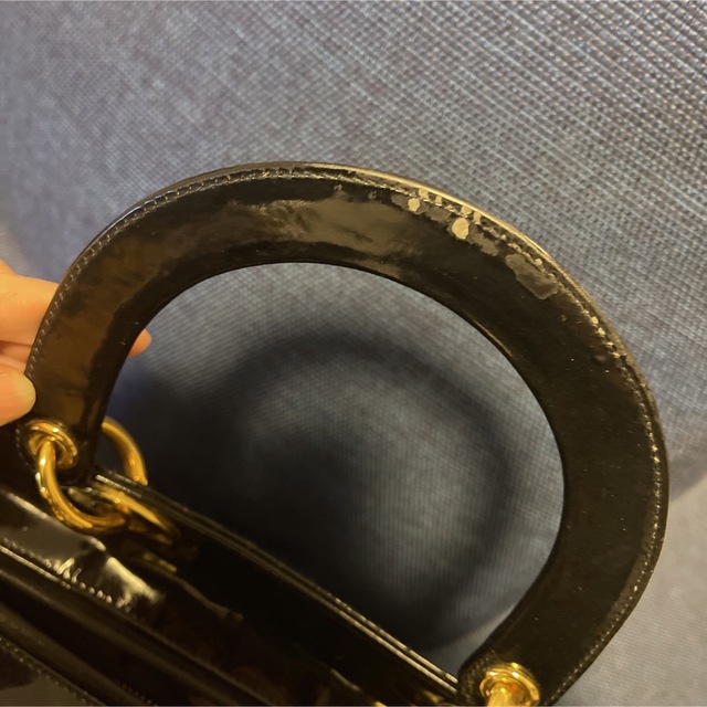【LADY DiOR】ラージ パテントレザーブラック ChristianDior 【LADY DiOR】ラージ パテントレザーブラック ChristianDior