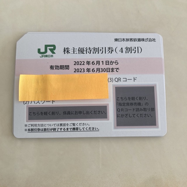 JR東日本株主優待割引券6枚