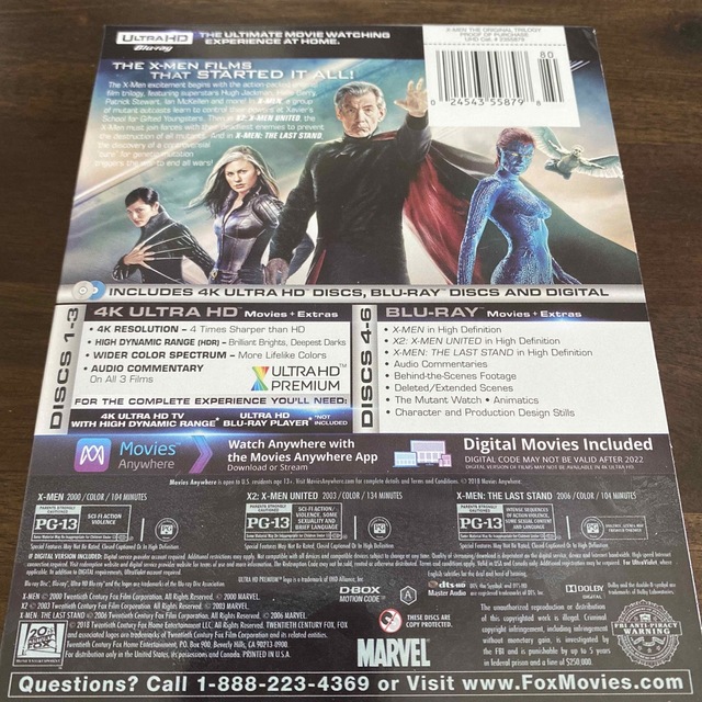 X-メン / X-メン2 / X-MEN：ファイナル ディシジョン　4K UHD エンタメ/ホビーのDVD/ブルーレイ(外国映画)の商品写真