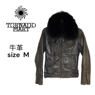 トルネードマート(TORNADO MART)のTORNADO MART牛革 ファー付きライダースジャケット(ライダースジャケット)
