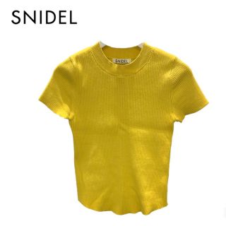 スナイデル(SNIDEL)の【美品】 SNIDEL スナイデル ハーフスリーブ ニット 半袖ニット イエロー(カットソー(半袖/袖なし))