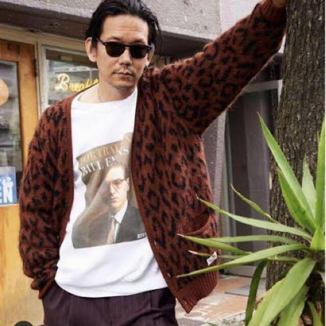 シルバーグレー サイズ wackomaria heavy leopard mohair cardigan