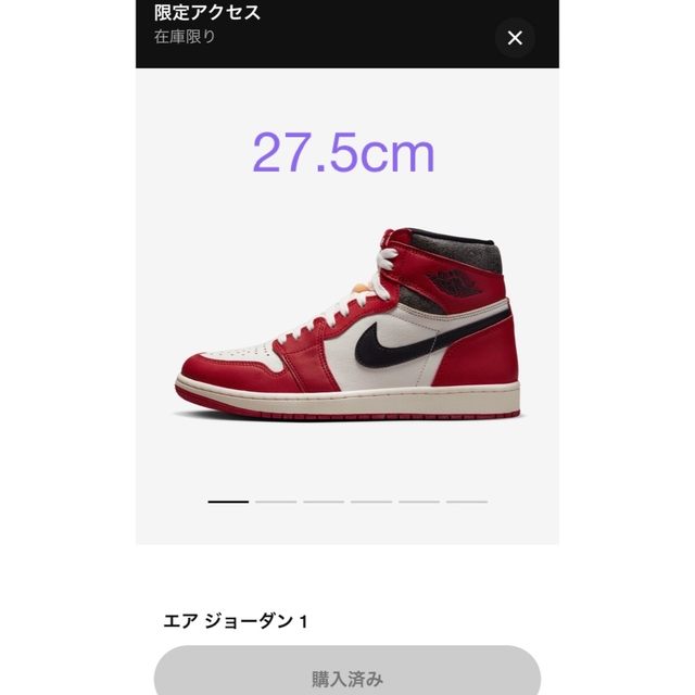 靴/シューズ27.5cm SNKRS当選購入 AIR JORDAN 1 HIGH OG