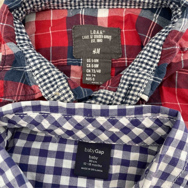 babyGAP(ベビーギャップ)のシャツ　2枚セット　H&M GAP キッズ/ベビー/マタニティのベビー服(~85cm)(シャツ/カットソー)の商品写真