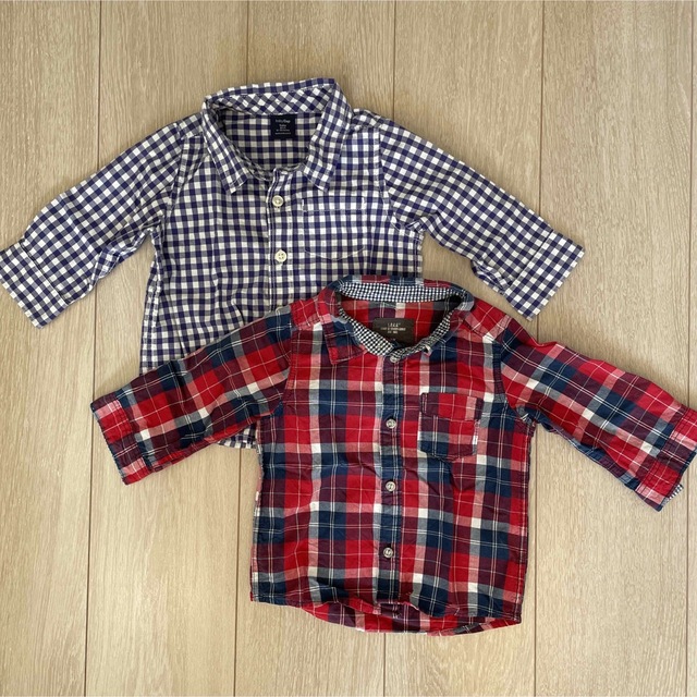 babyGAP(ベビーギャップ)のシャツ　2枚セット　H&M GAP キッズ/ベビー/マタニティのベビー服(~85cm)(シャツ/カットソー)の商品写真