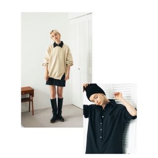 シールームリン(SeaRoomlynn)のsearoomlynn Oxford シャツロンパース S ブラック　現在完売中(オールインワン)