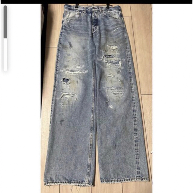 JOHN LAWRENCE SULLIVAN(ジョンローレンスサリバン)のDAIRIKU 21aw Repair Straight Denim  メンズのパンツ(デニム/ジーンズ)の商品写真