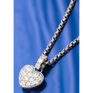 スタージュエリー(STAR JEWELRY)のSTAR JEWELRY K18WG ダイヤモンド ネックレス ハートモチーフ(ネックレス)