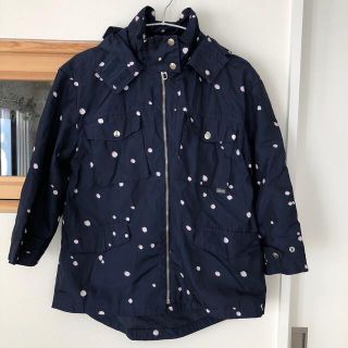 ザラ(ZARA)の値下げ！ZARAgirls 9/10 140 レインコート　ネイビー　水玉(ジャケット/上着)