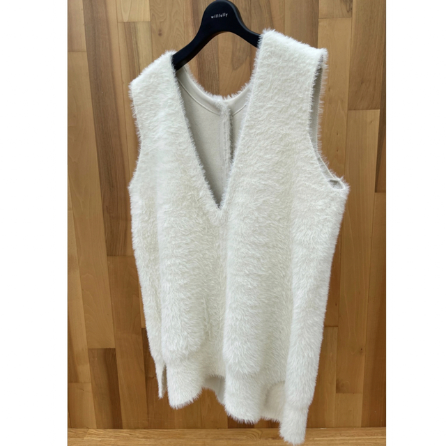 ☆4WAY・double face shaggy knit vest☆-