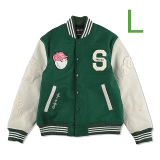 ウィンダンシー(WIND AND SEA)のMALBON GOLF X WDS VARSITY JACKET / GREEN(スタジャン)