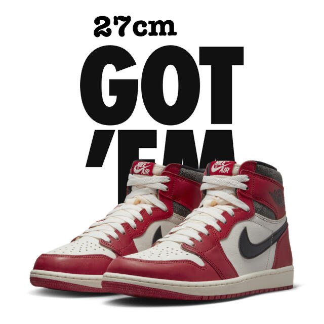 NIKE AIR JORDAN 1 HIGH OG CHICAGO 27.0cm