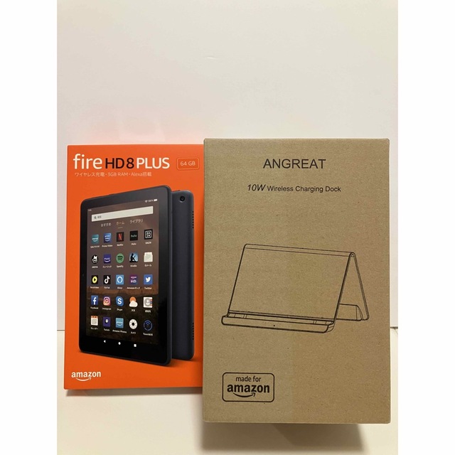 Fire HD 8 Plus 64GB 充電スタンド、保護カバー、保護シート付