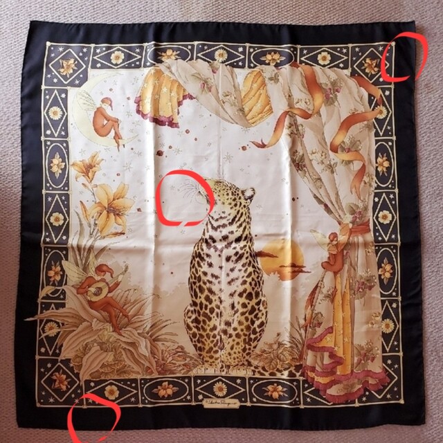 Salvatore Ferragamo(サルヴァトーレフェラガモ)のサルヴァトーレフェラガモ 豹 妖精 スカーフ レディースのファッション小物(バンダナ/スカーフ)の商品写真