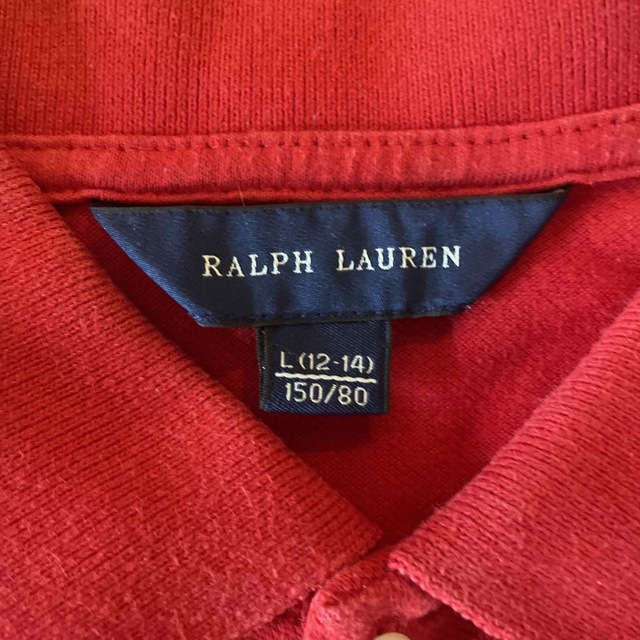 Ralph Lauren(ラルフローレン)のラルフローレン 長袖ポロシャツ 150 赤 ビックポニー キッズ/ベビー/マタニティのキッズ服女の子用(90cm~)(Tシャツ/カットソー)の商品写真