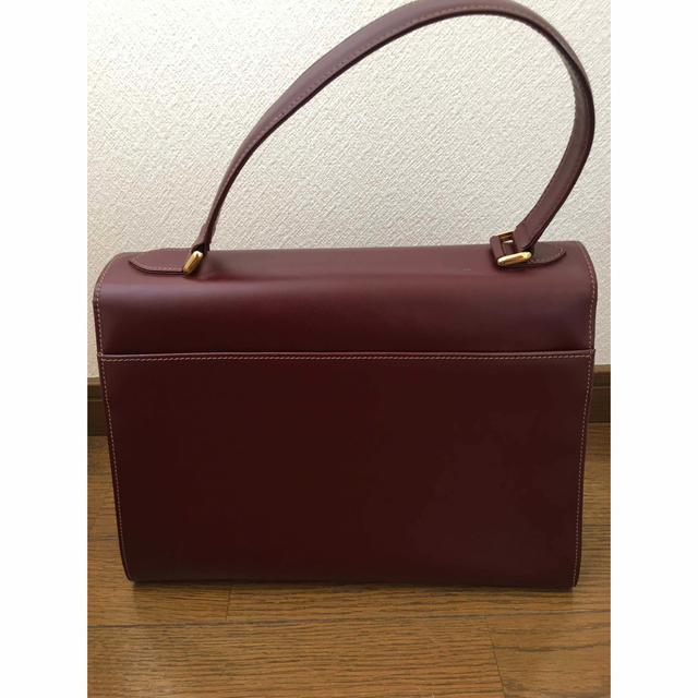 ☆カルティエ ハンドバッグ ボルドー C金具 レザー | www.fleettracktz.com