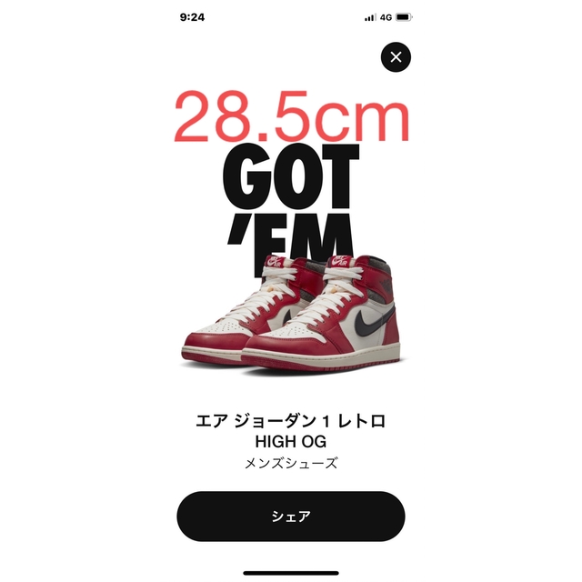 NIKE(ナイキ)のAIR JORDAN 1 CHICAGO Lost&Found/Chicago メンズの靴/シューズ(スニーカー)の商品写真