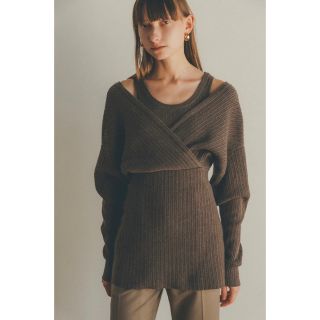 クラネ(CLANE)のCLANE CACHE COEUR LAYER KNIT TOPS ニット(ニット/セーター)