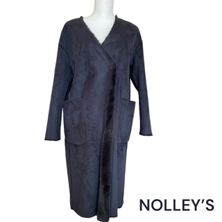 ノーリーズ(NOLLEY'S)のNOLLEY'S　リバーシブル　フェイクムートンコート　ネイビー黒　size36(ムートンコート)