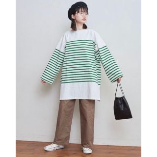 フィグロンドン(fig London)の最終値下げ＊【新品・試着のみ】panel border big pullover(カットソー(長袖/七分))