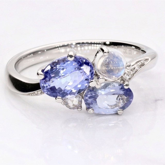 12月誕生石　タンザナイト　ダイヤモンド　プラチナ　リング レディースのアクセサリー(リング(指輪))の商品写真