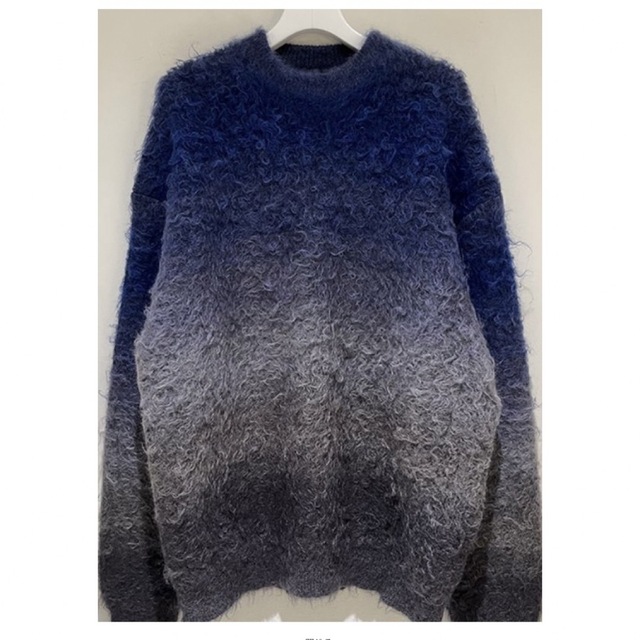 YOKE GRADATION BORDER CREW KNIT