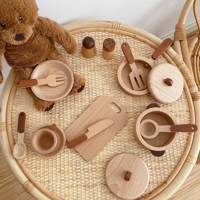 【専用】新品未使用 木製玩具 キッチンセット おままごと 料理ごっこ