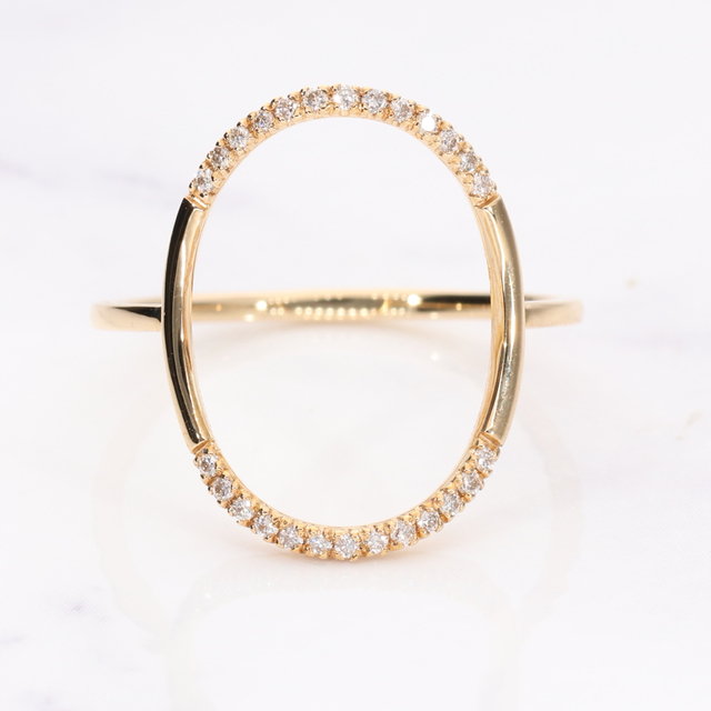 ダイヤモンド　Oリング　k18 個性的 レディースのアクセサリー(リング(指輪))の商品写真