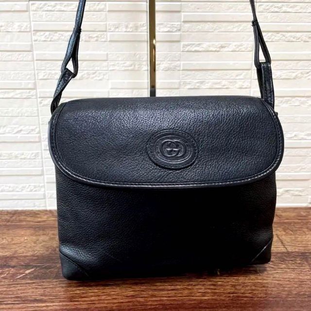 GUCCI グッチ インターロッキング ロゴ型押し クロコ ショルダーバッグ