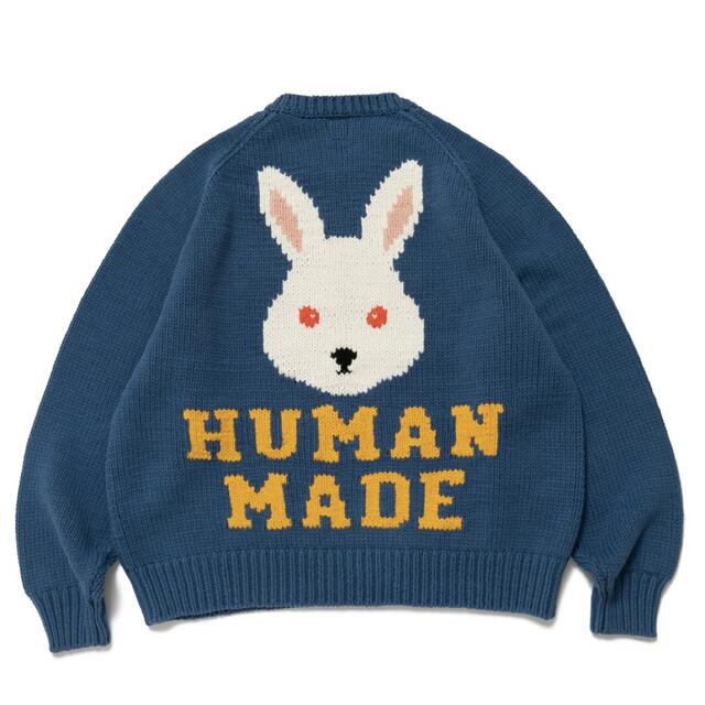 human made RABBIT RAGLAN KNIT SWEATER