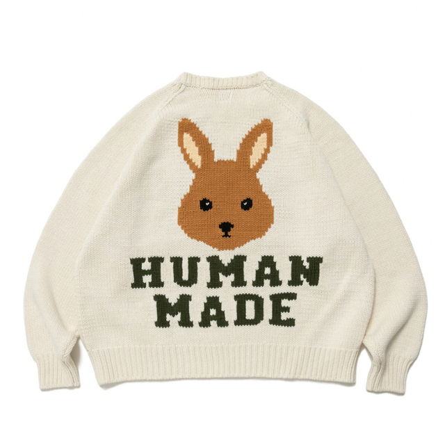 HUMAN MADE RABBIT RAGLAN KNIT SWEATER  S