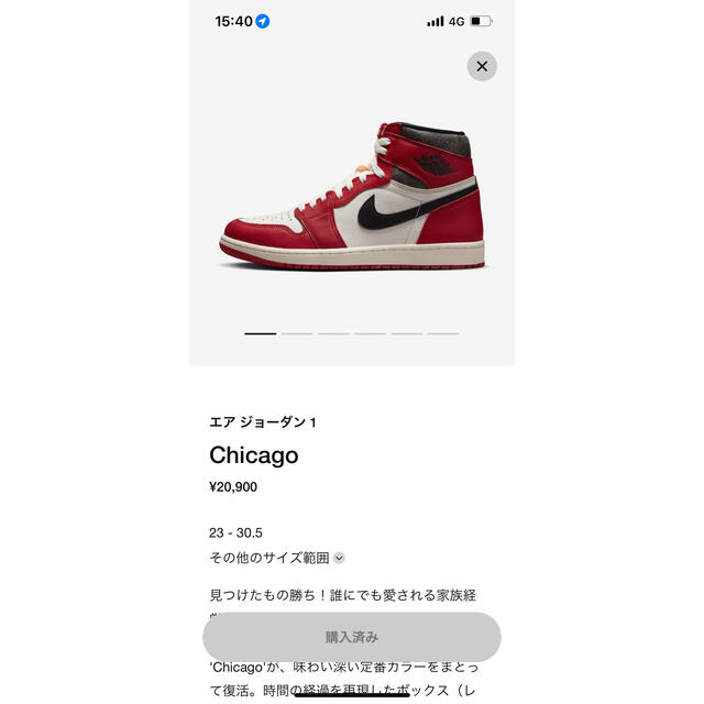 特別送料無料!】 - NIKE NIKE シカゴChicago OG HIGH レトロ エア