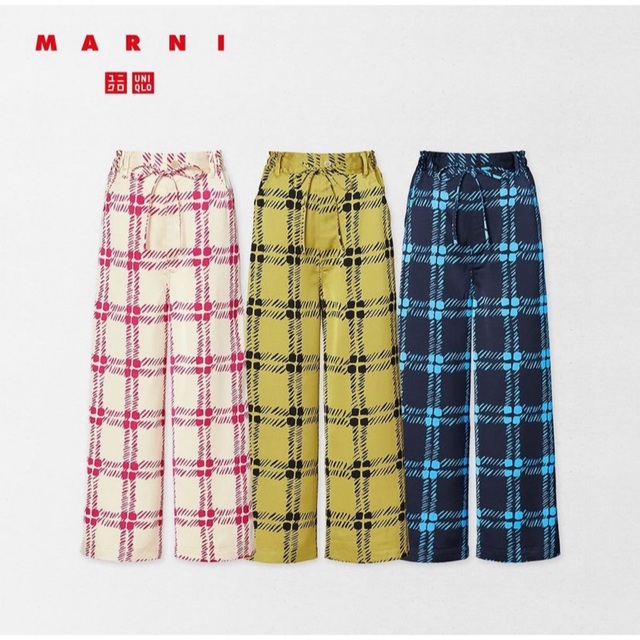 Marni(マルニ)のmarni uniqlo コラボパンツ　ホワイト×ピンク レディースのパンツ(カジュアルパンツ)の商品写真