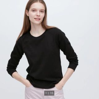 ユニクロ(UNIQLO)のユニクロ スムースストレッチコットンクルーネックT（長袖）(Tシャツ(長袖/七分))