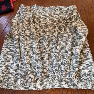 ★used  hand knit ウルトラマリンブルーのアランセーター 1点物