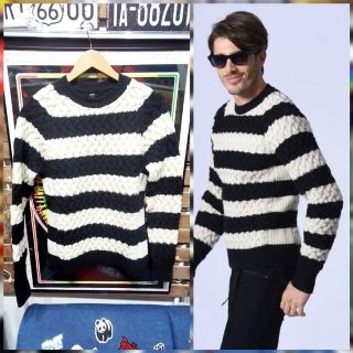 wjk - 定価¥3.3万wjk フィッシャーマン ボーダーウールニットセーター