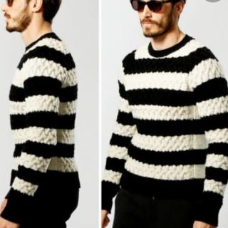 wjk - 定価¥3.3万wjk フィッシャーマン ボーダーウールニットセーター