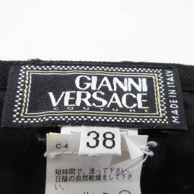 ヴェルサーチ VERSACE レース ひざ丈 スカート タイト 38 M 黒