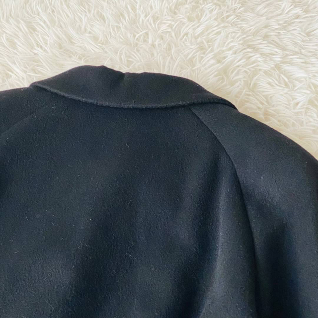 美品 高級カシミヤ100% ステンカラー ロングコート 日本製 ブラック 美品 高級カシミヤ100% ステンカラー ロングコート 日本製 ブラック