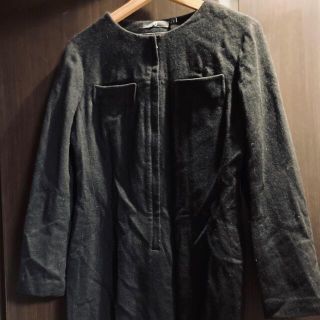 ジルサンダー(Jil Sander)の+J UNIQLO ジルサンダー ウール　ブラック　膝丈ワンピース(ひざ丈ワンピース)