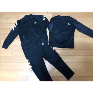 アディダス(adidas)のadidas 150☆ジャージ上下&トップス3点セット☆ブラック(ウェア)