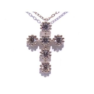 カシケイ　ミル　MILL　ネックレス　クロス ブラウンダイヤ　0.30ct(ネックレス)