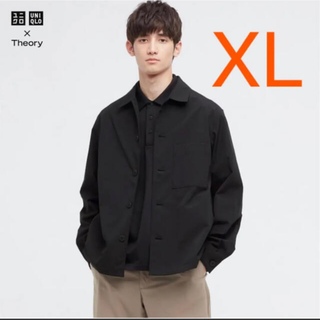 ユニクロ(UNIQLO)のユニクロ theory セオリー 感動シャツジャケット BLACK 黒　XL(シャツ)