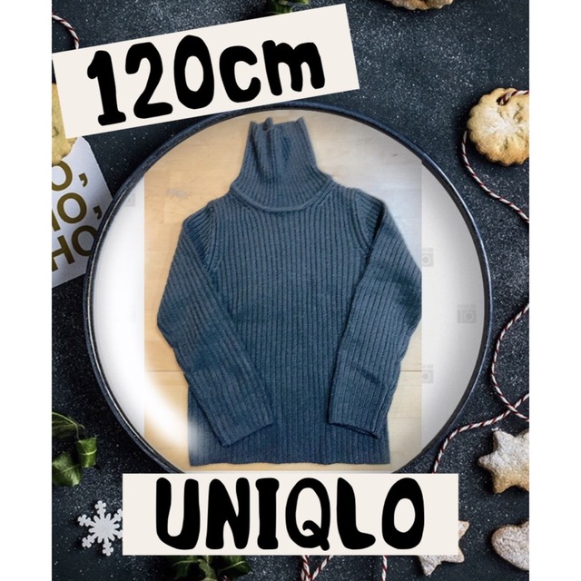 UNIQLO(ユニクロ)の120 ユニクロ 子供服 キッズ 男女兼用 ニット タートルネック セーター キッズ/ベビー/マタニティのキッズ服女の子用(90cm~)(ニット)の商品写真