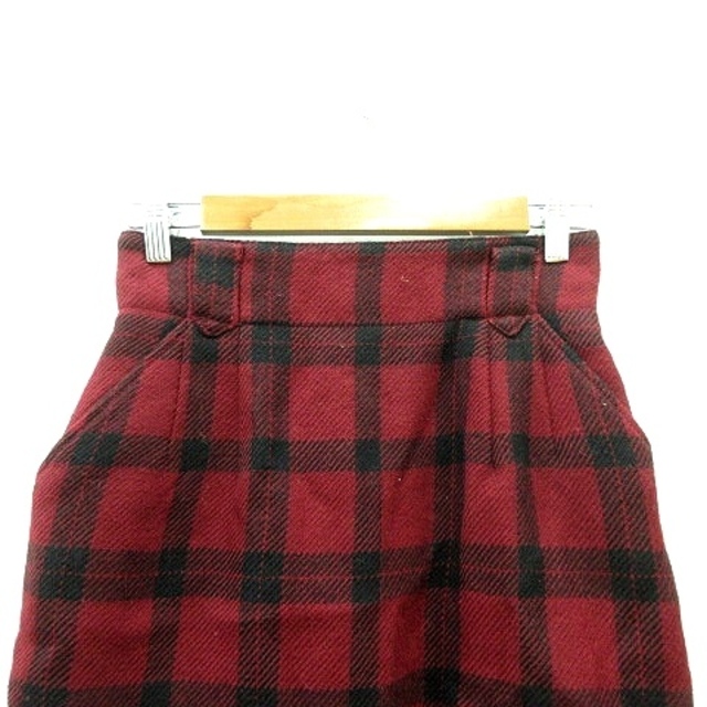 BOSCH(ボッシュ)のボッシュ BOSCH タイトスカート ひざ丈 チェック ウール M 赤 レッド レディースのスカート(ひざ丈スカート)の商品写真