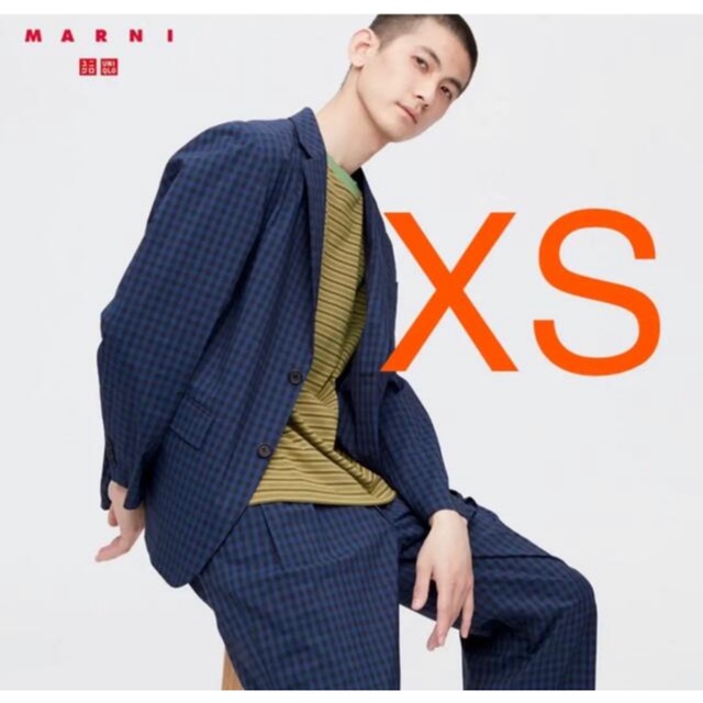 UNIQLO(ユニクロ)のユニクロ　marni テーラードジャケット(ブルーチェック) XS メンズのジャケット/アウター(テーラードジャケット)の商品写真