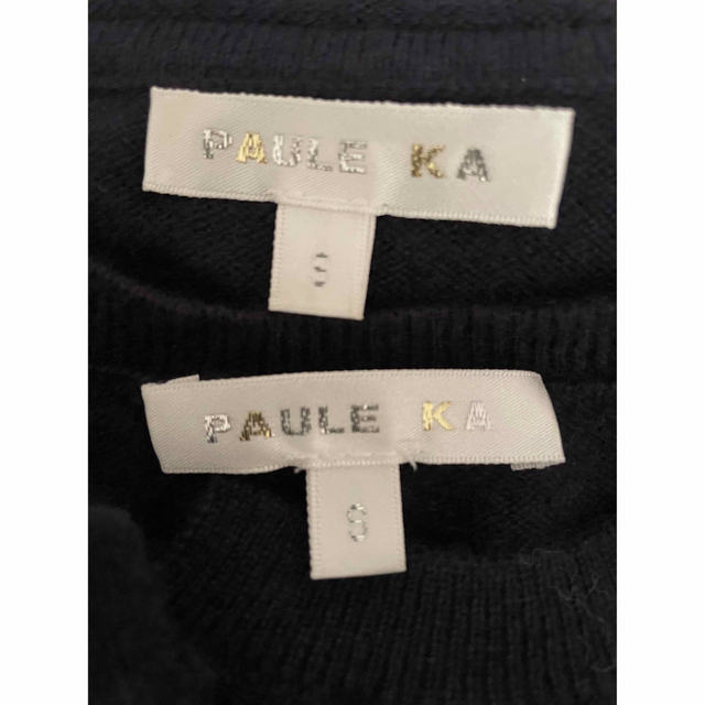 PAULE KA(ポールカ)のポールカ　カシミヤ　ワンピース　カーディガン　ネイビー レディースのワンピース(ひざ丈ワンピース)の商品写真