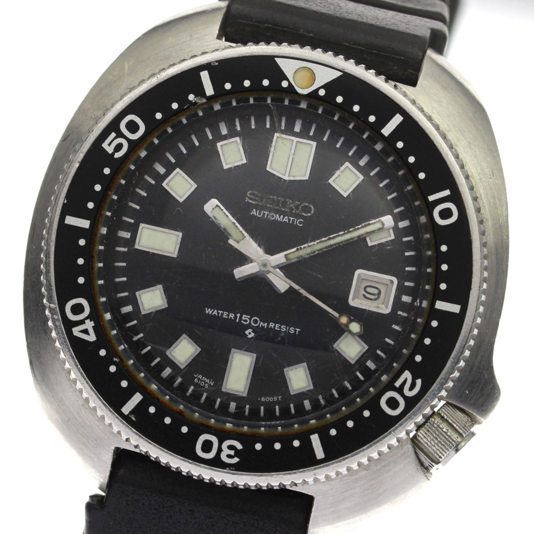 ☆訳あり【SEIKO】セイコー セカンドダイバー ヴィンテージ  デイト 6105-8110 自動巻き メンズ_715980【ev20】