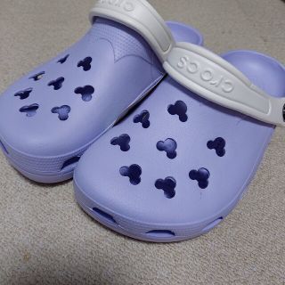 クロックス(crocs)のcrocs クロックス　ディズニー　パープル×ホワイト　ミッキー　25センチ(サンダル)